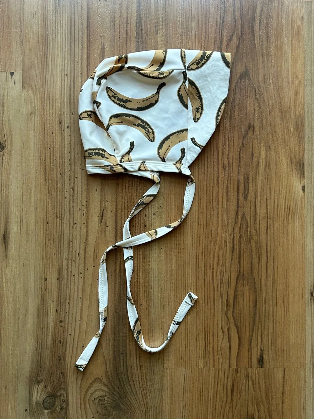 Baby Bonnet with Banana Print - Cream & Brown - Picture 2 of 8